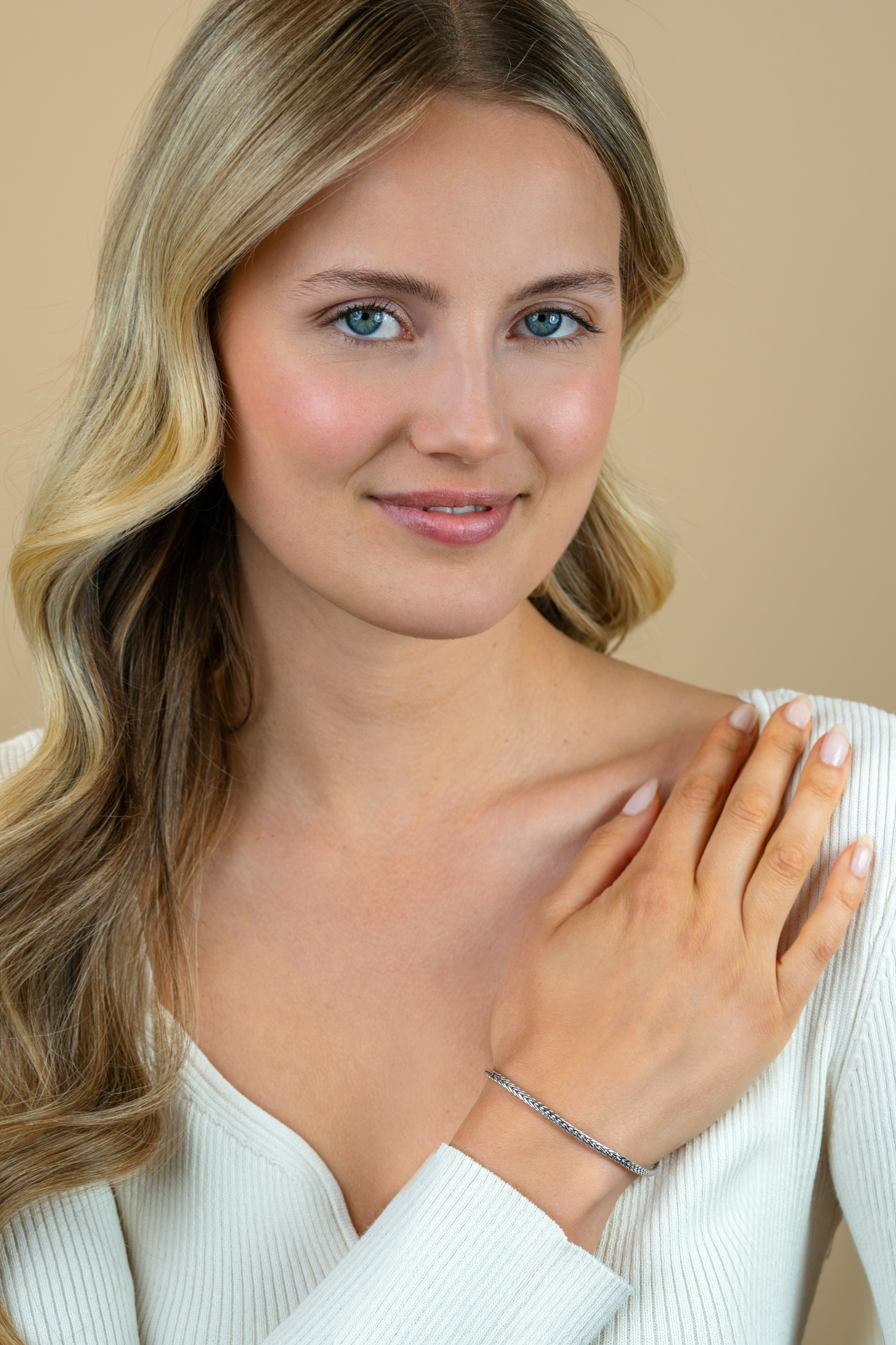 ZINZI zilveren schakelarmband vossenstaart 2.5mm breed 19cm ZIA1287