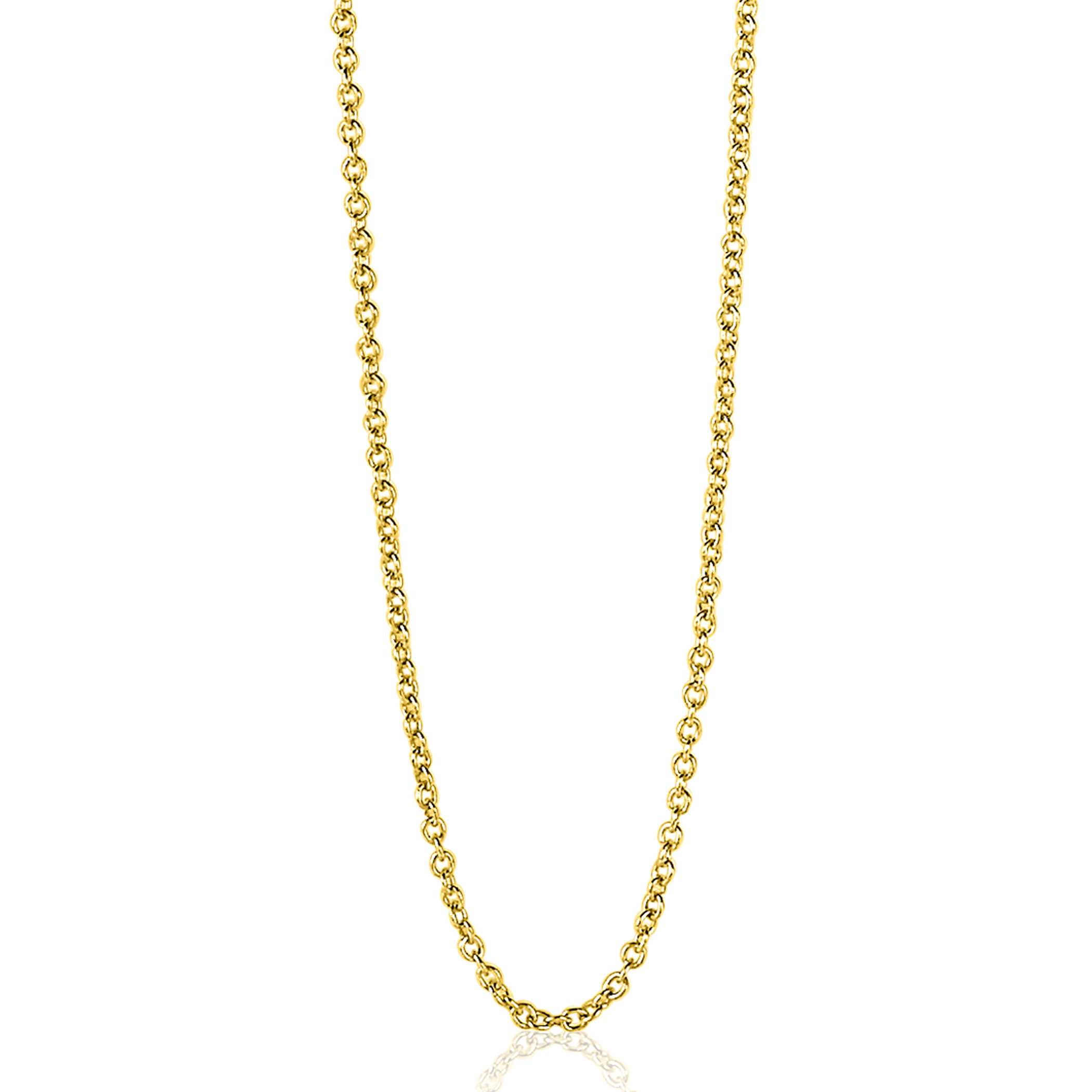 45cm ZINZI gold plated zilveren anker ketting ZILC-A45G