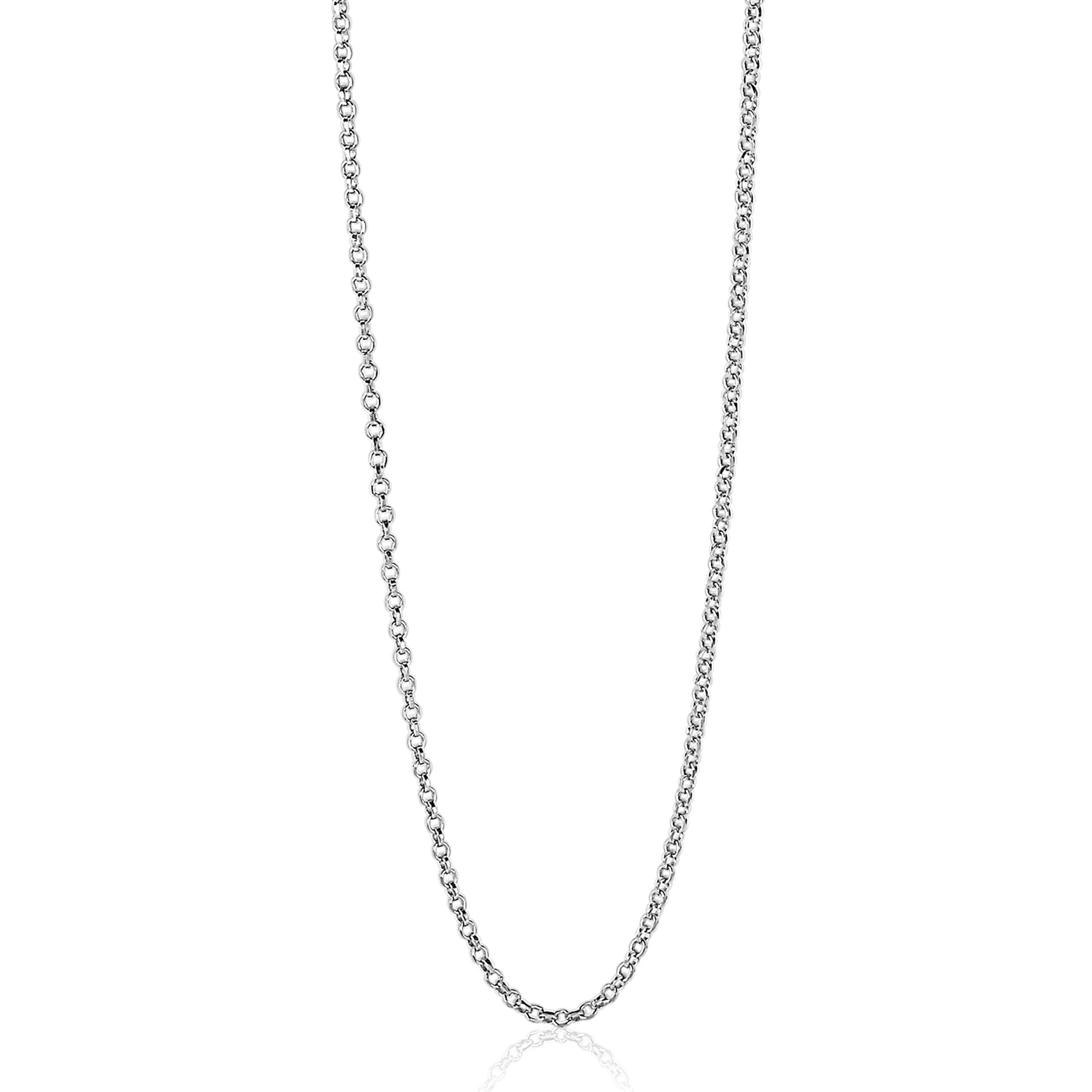 90cm ZINZI zilveren jasseron ketting ZILC-J90