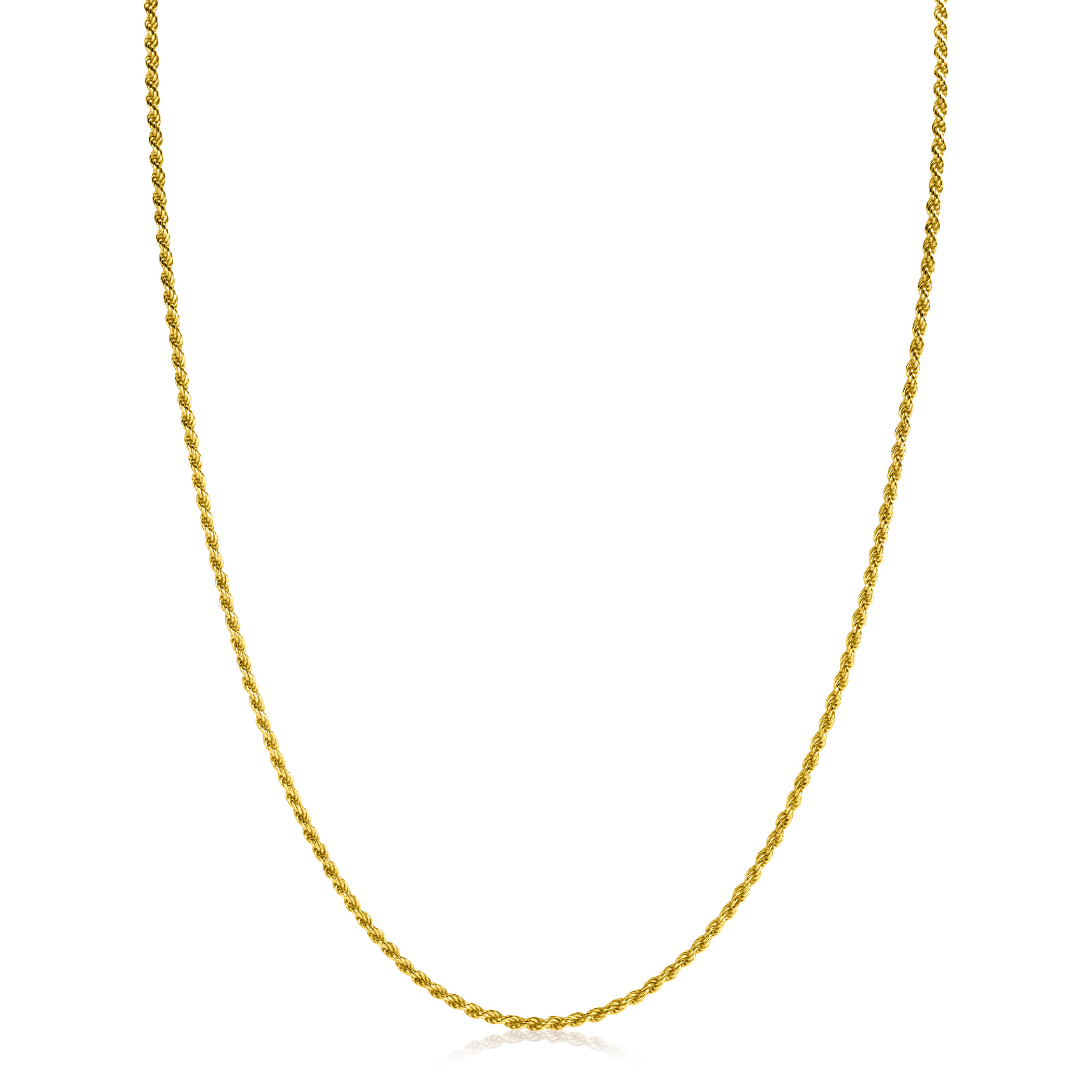 45cm ZINZI gold plated zilveren koord ketting ZILC-K45G