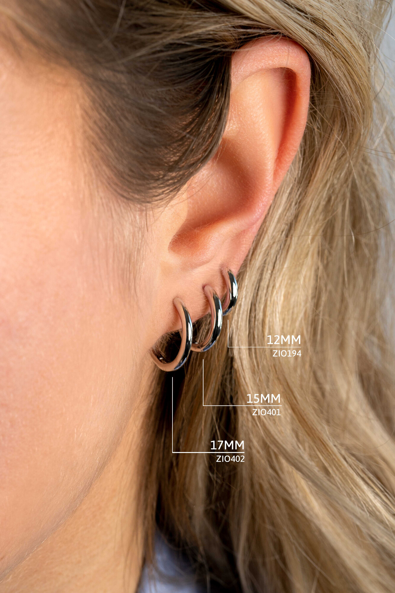 Zinzi zilveren oorringen 12 x 2mm glad met luxe klapsluiting  ZIO194
