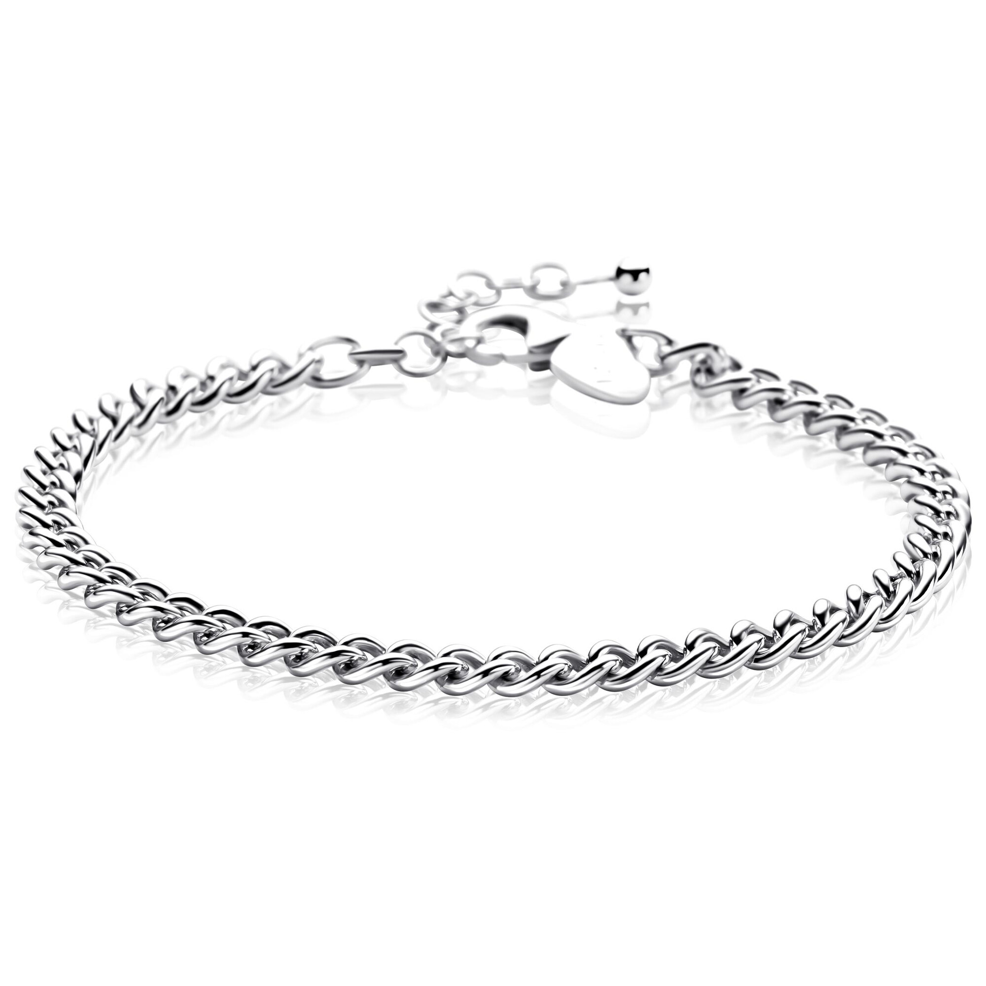 ZINZI zilveren massieve gourmet armband 4,3mm breed 17,5-21cm ZIA2851