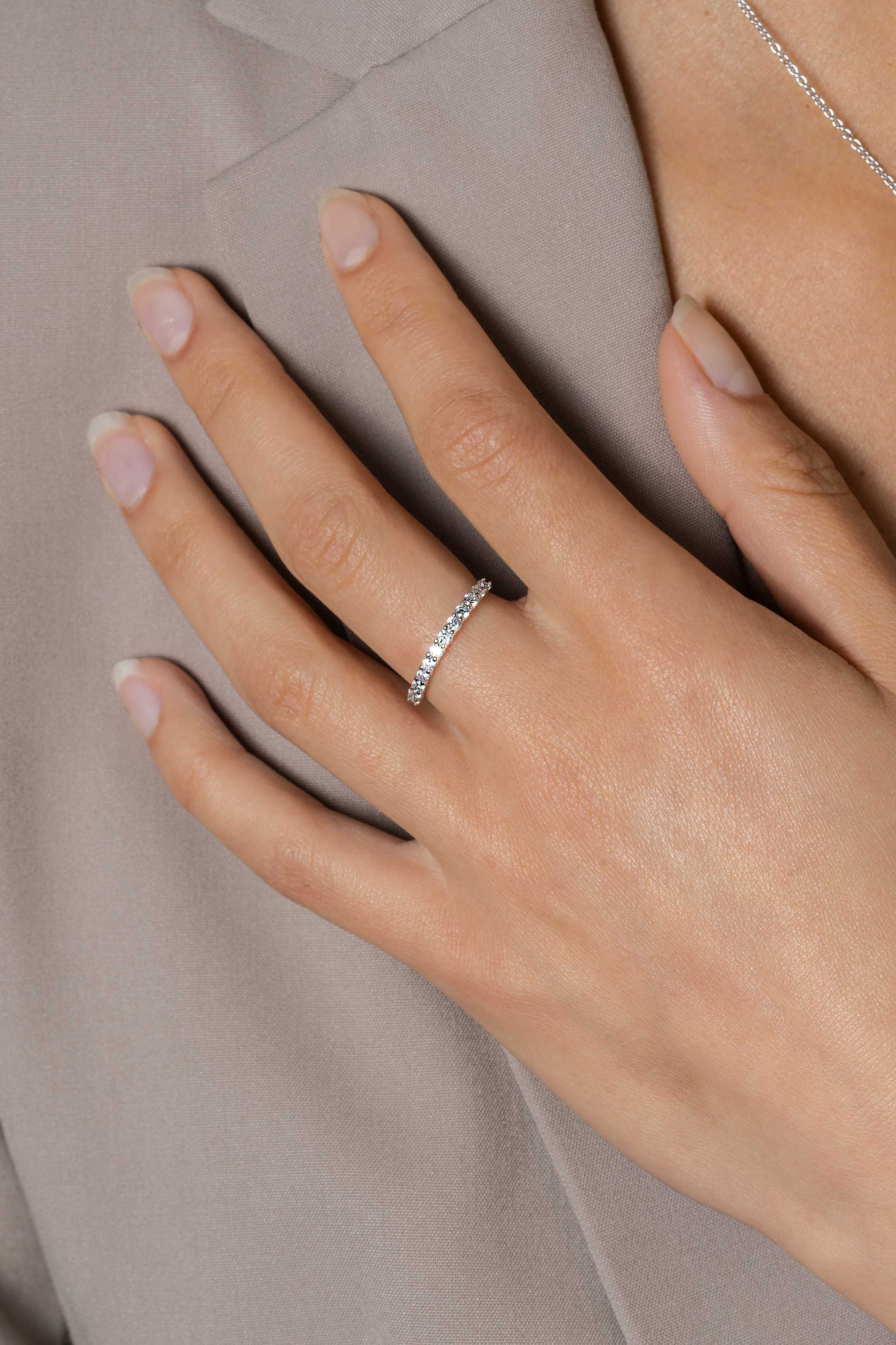 ZINZI zilveren ring wit ZIR827C