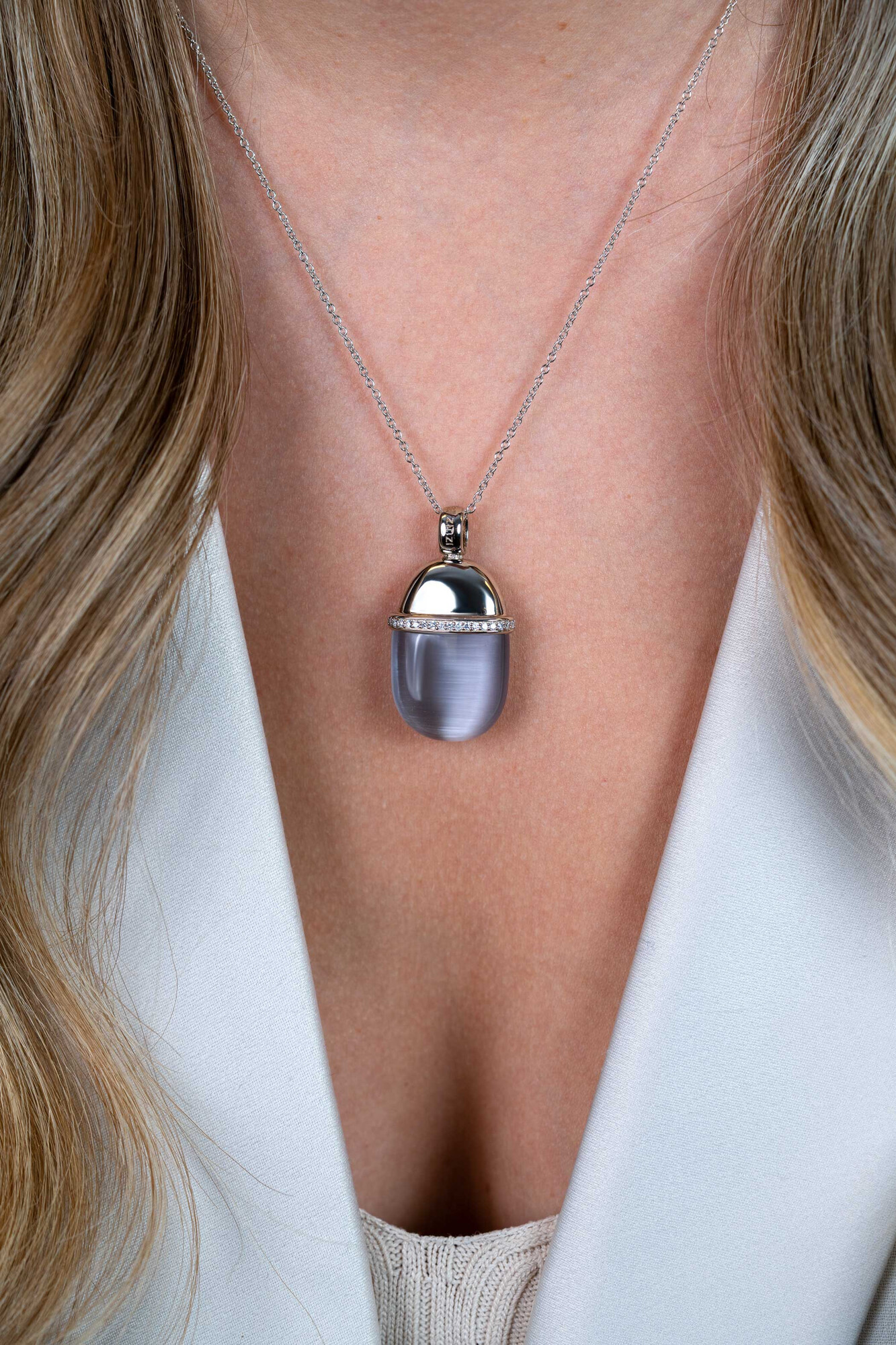 Zinzi zilveren hanger lichtblauw ZIH794A 