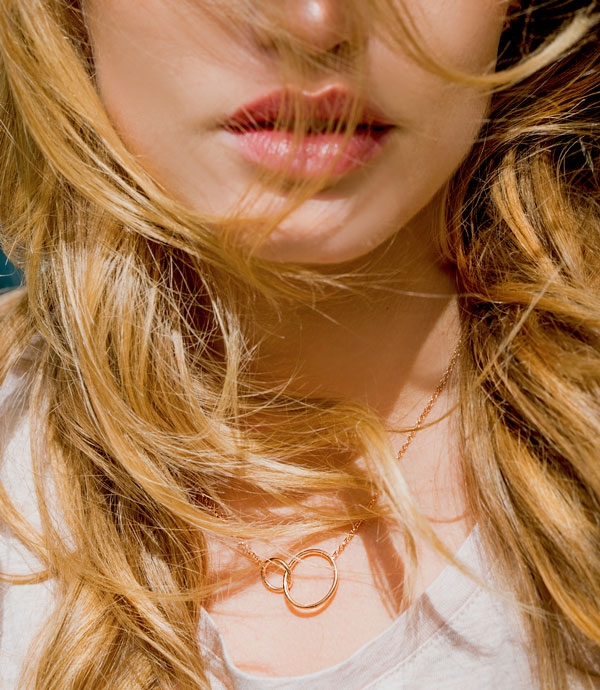 ZINZI zilveren collier rosé verguld ronde vormen 42-45cm ZIC1278R