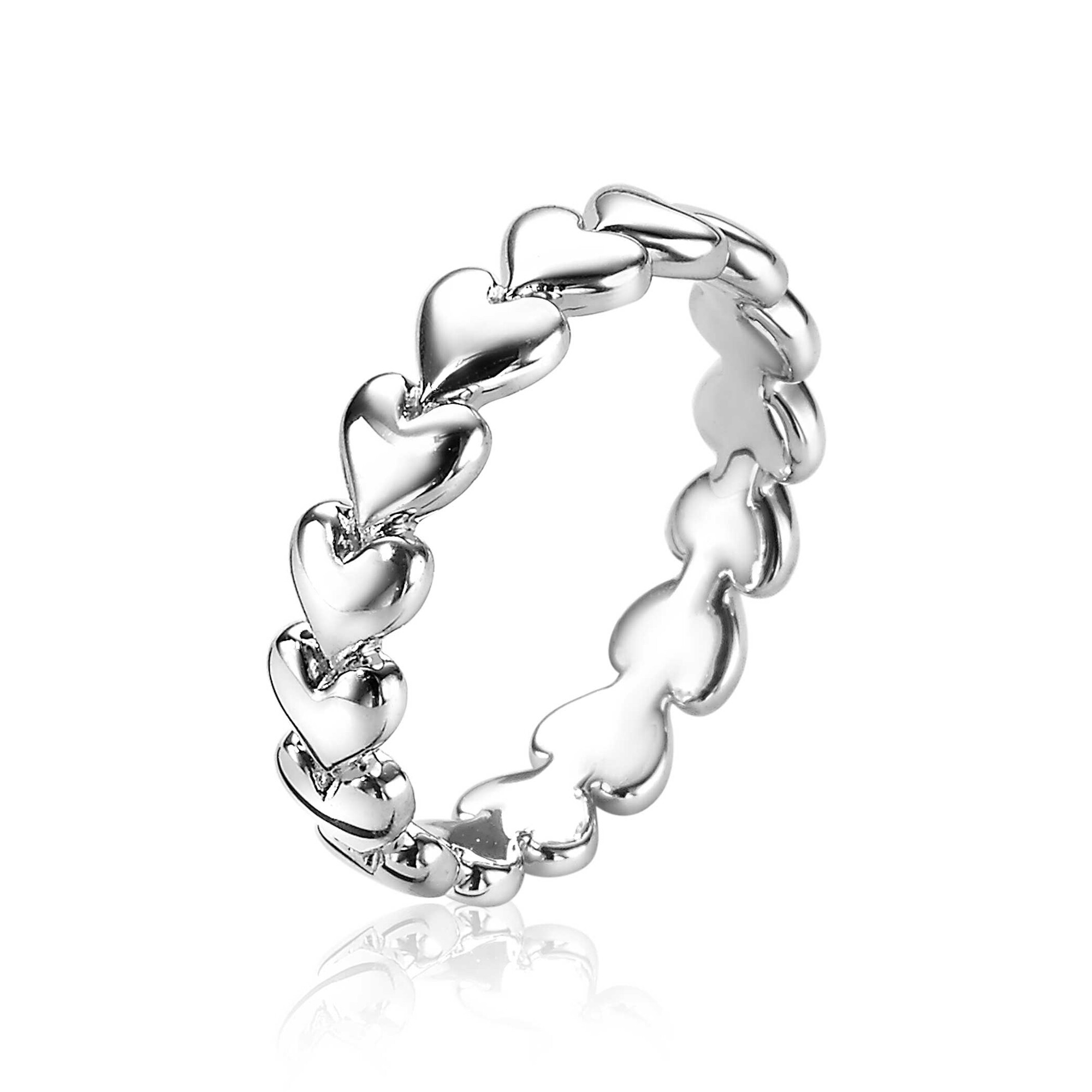 ZINZI zilveren ring hartjes rondom ZIR1798C
