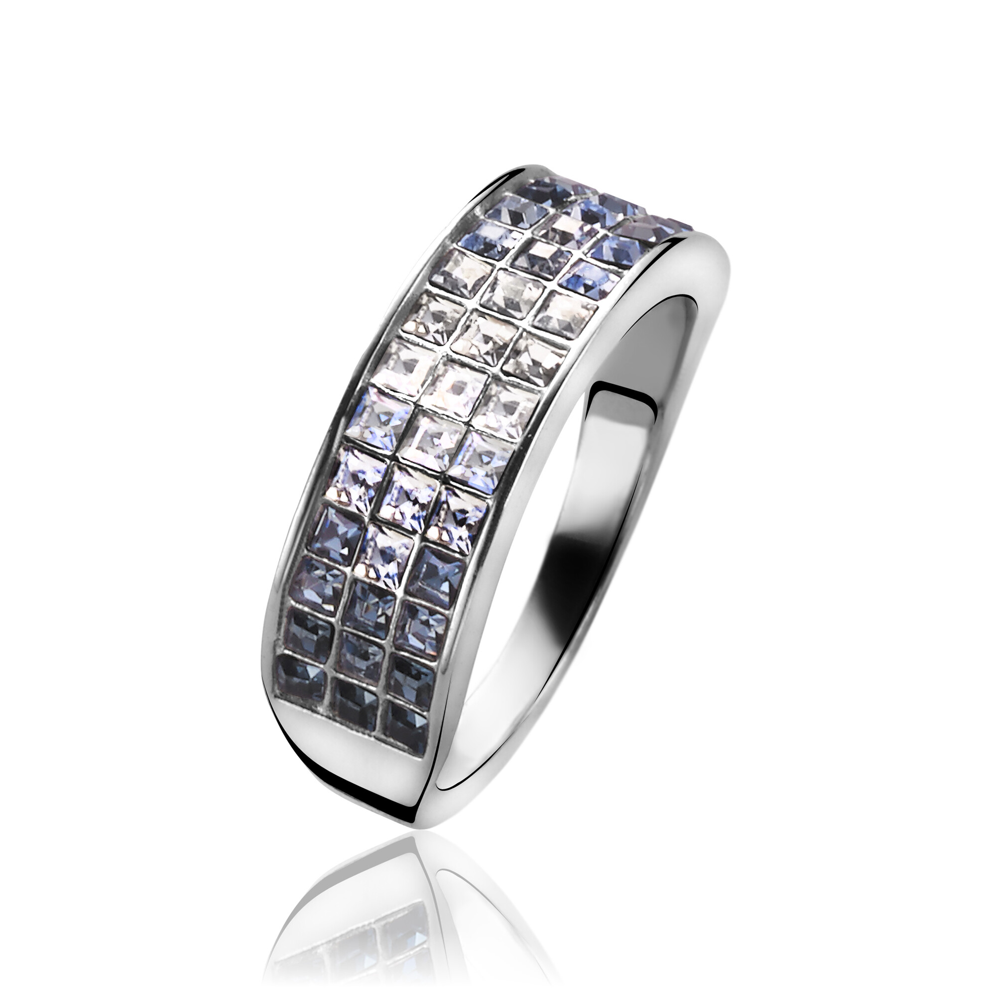 ZINZI zilveren ring blauw ZIR1165BC