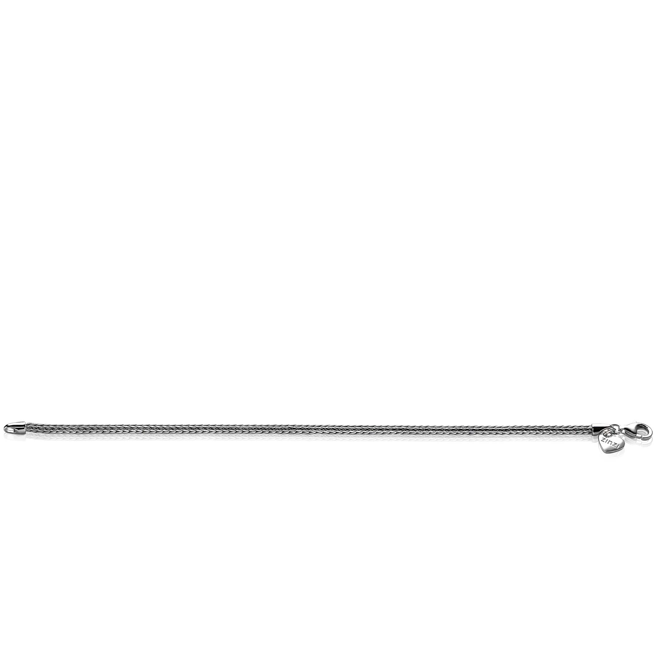 ZINZI zilveren schakelarmband vossenstaart 2.5mm breed 19cm ZIA1287