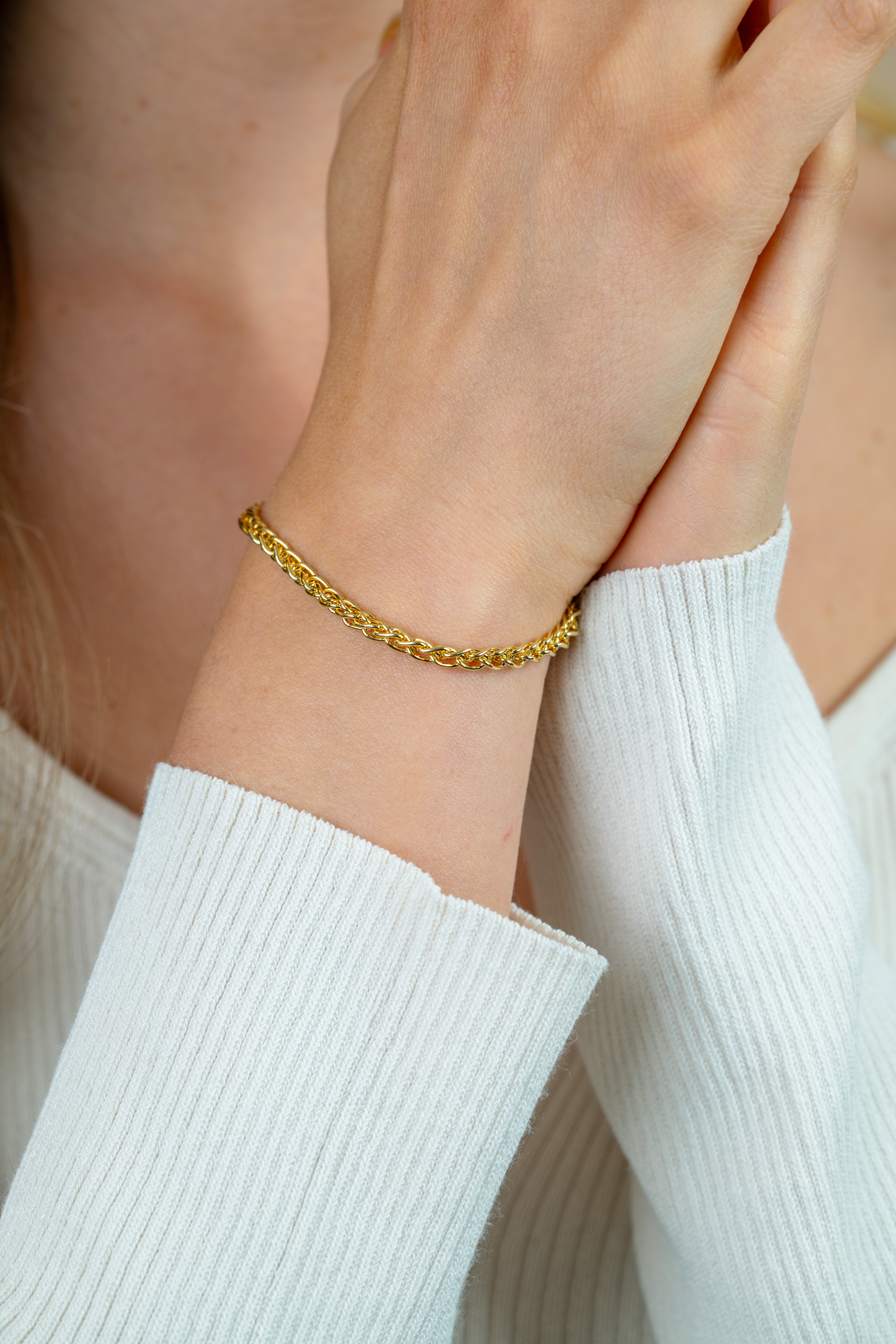 ZINZI zilveren palmier armband geel verguld 3,5mm ZIA1260G