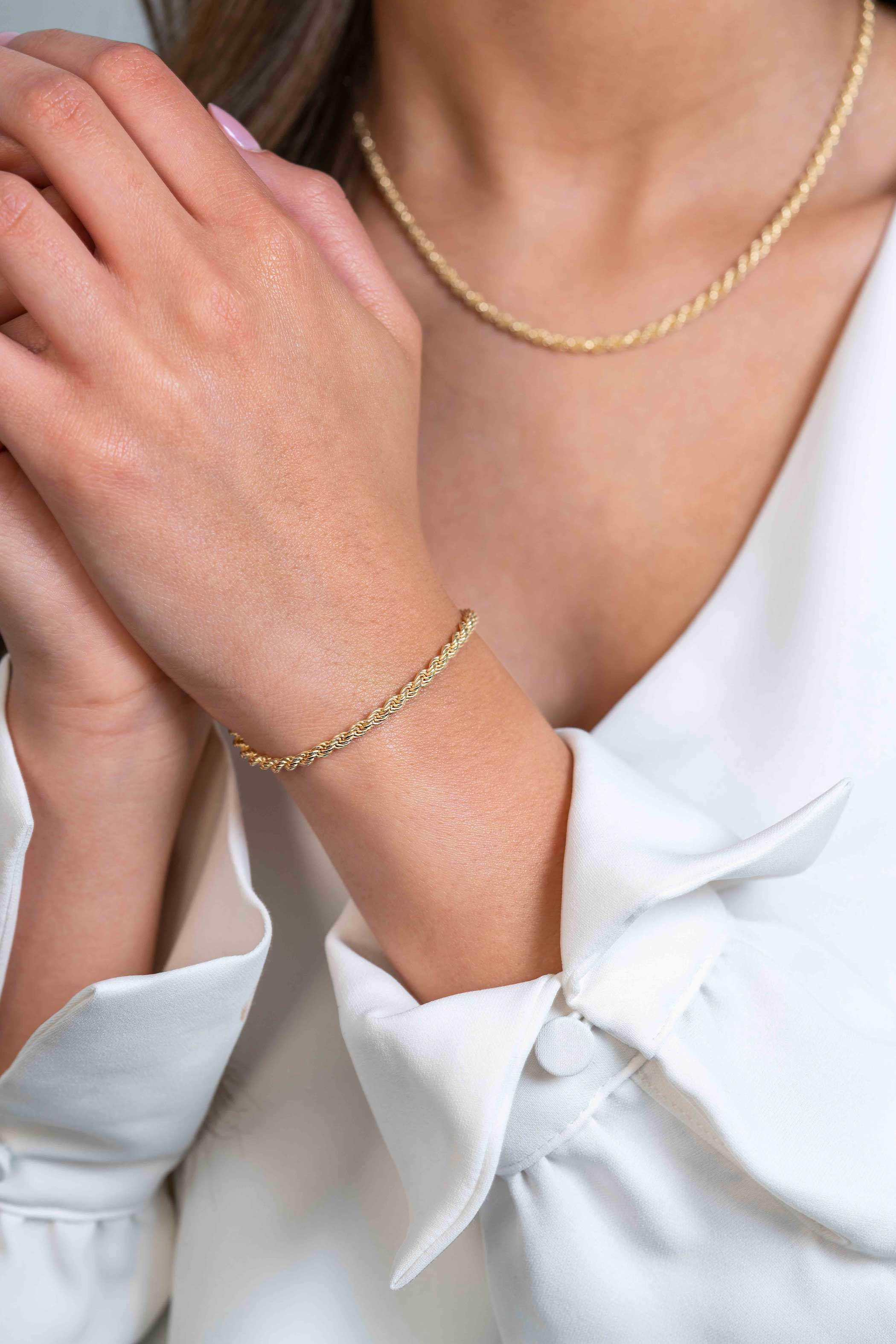 ZINZI gold plated zilveren koord armband 2,6mm breed ZIA2386G