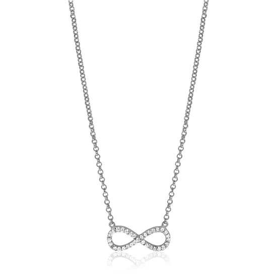 Zinzi zilveren ketting Infinity wit 42-45cm ZIC1065