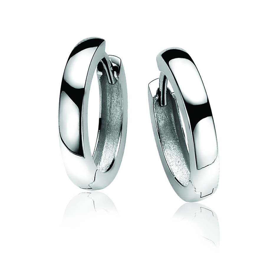 Zinzi zilveren oorringen 17 x 3mm glad met luxe klapsluiting ZIO186 
