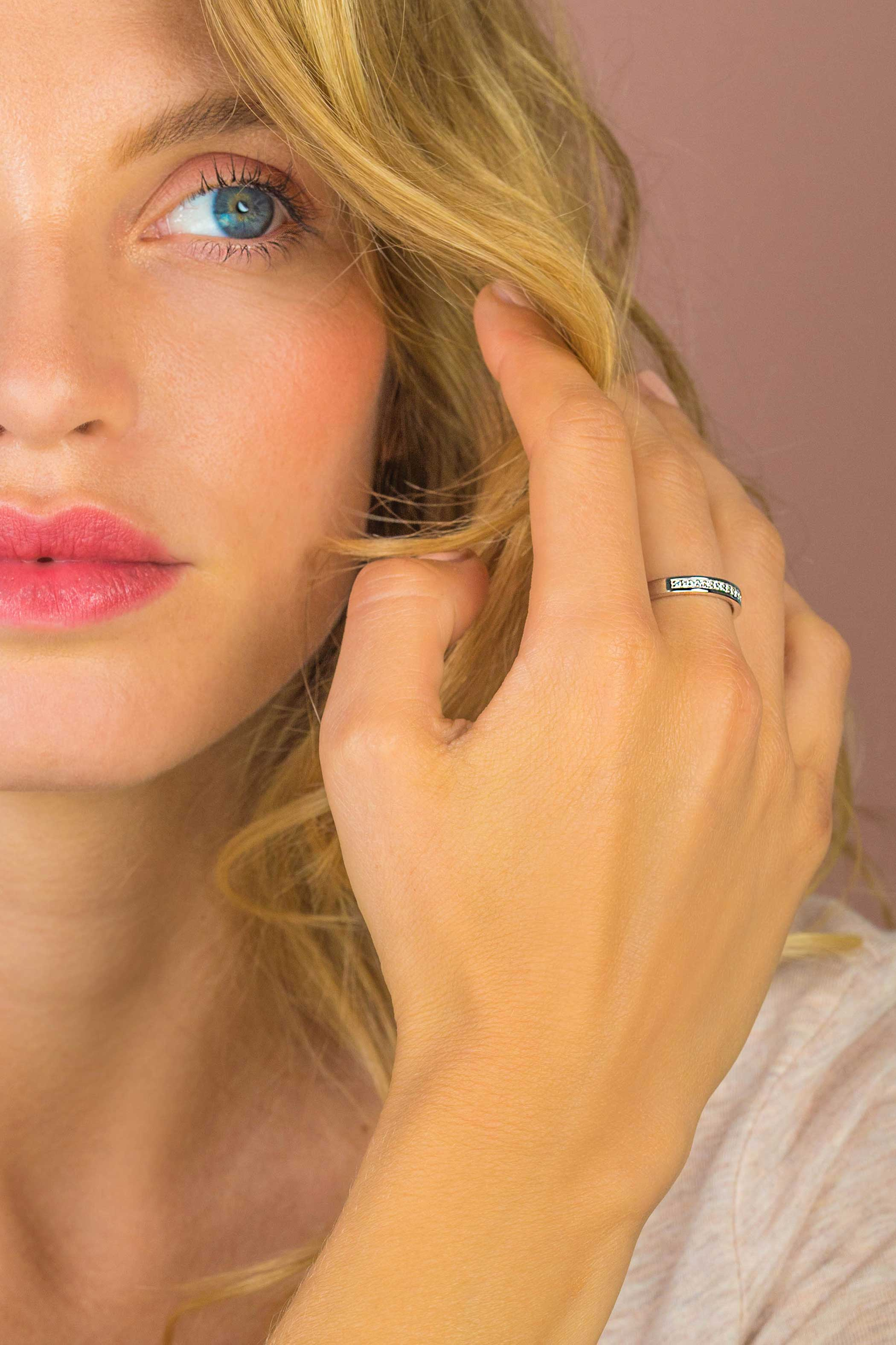 ZINZI zilveren aanschuifring wit ZIR1476C