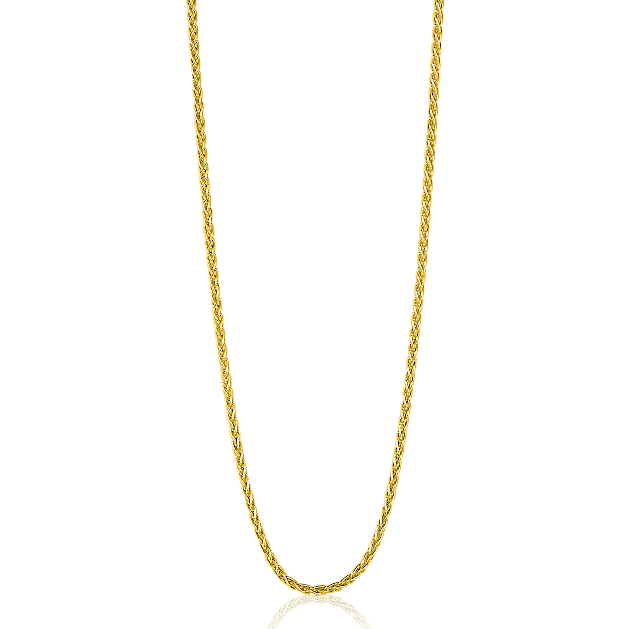 60 cm ZINZI zilveren palmier ketting geel verguld ZILC-P60G