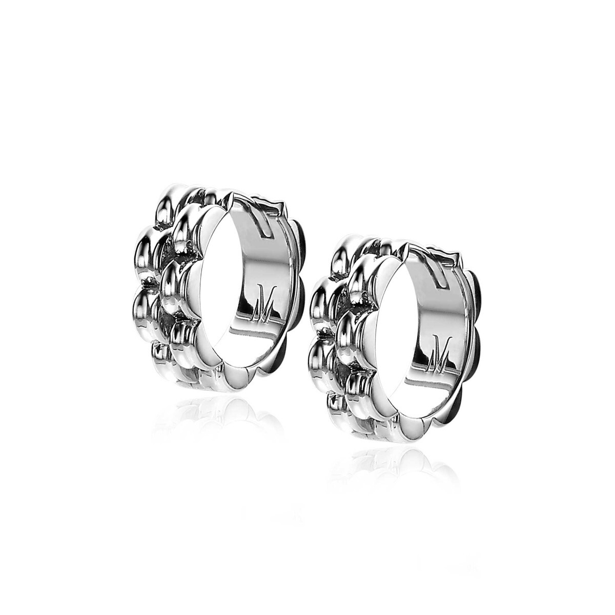 Mart Visser by ZINZI zilveren schakel oorringen met luxe scharniersluiting 16 x 5mm MVO23
