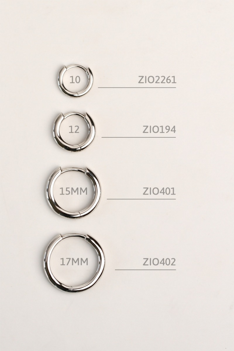 Zinzi zilveren oorringen 12 x 2mm glad met luxe klapsluiting  ZIO194
