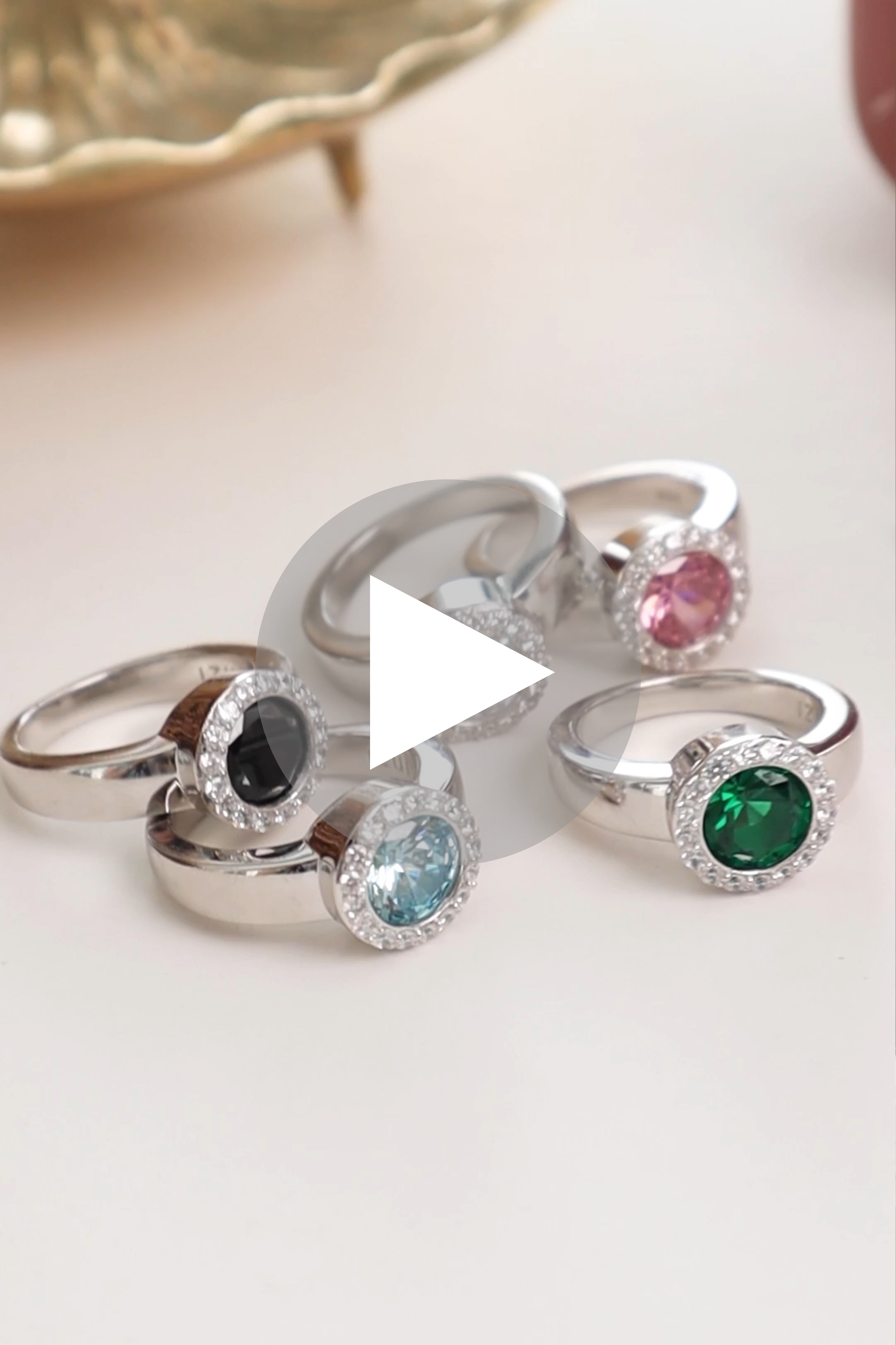 ZINZI zilveren wisselring rond wit ZIR4C