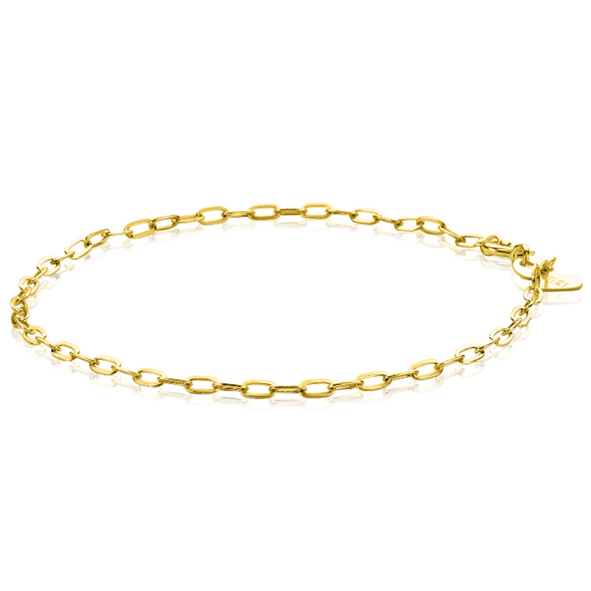 ZINZI Gold 14 karaat gouden armband met ovale schakels 2,2mm breed ZGA291