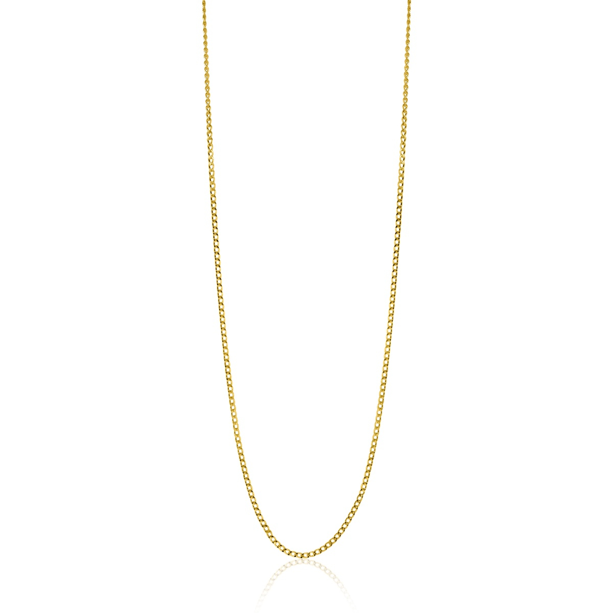 42cm ZINZI Gold 14 krt gourmet ketting 0,8mm breed, ideaal om je hanger aan te bevestigen ZGLG42-08