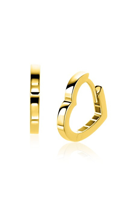 15mm ZINZI Gold 14 krt gouden oorringen in hartvorm met luxe klapsluiting 2mm vierkante buis ZGO574