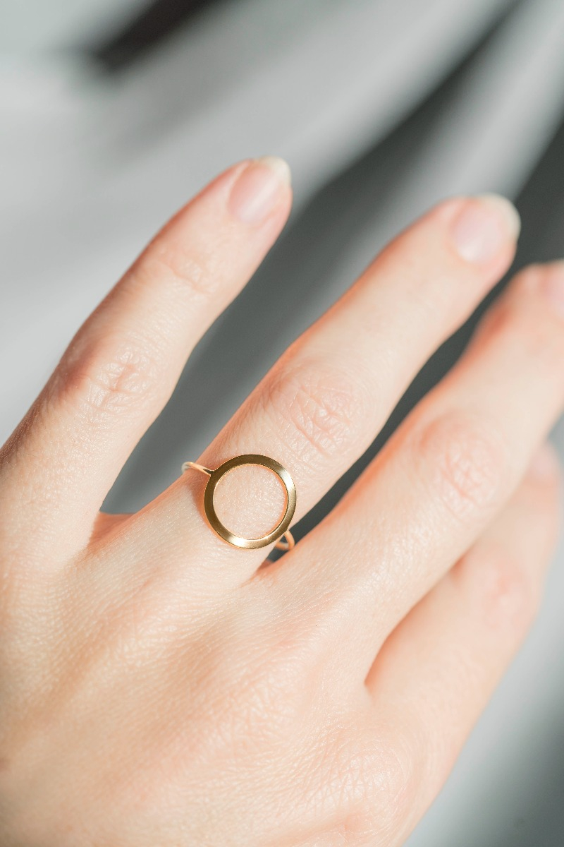 ZINZI Gold 14 karaat gouden ring open rond ZGR173C