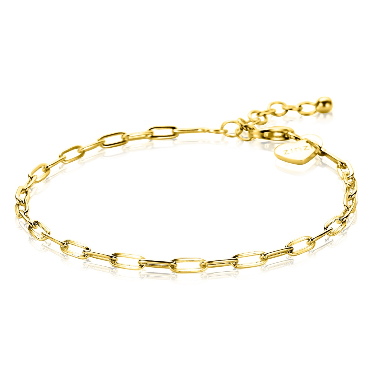 ZINZI zilveren armband 14K geel verguld 2,5mm paperclip schakel ZIA2150G