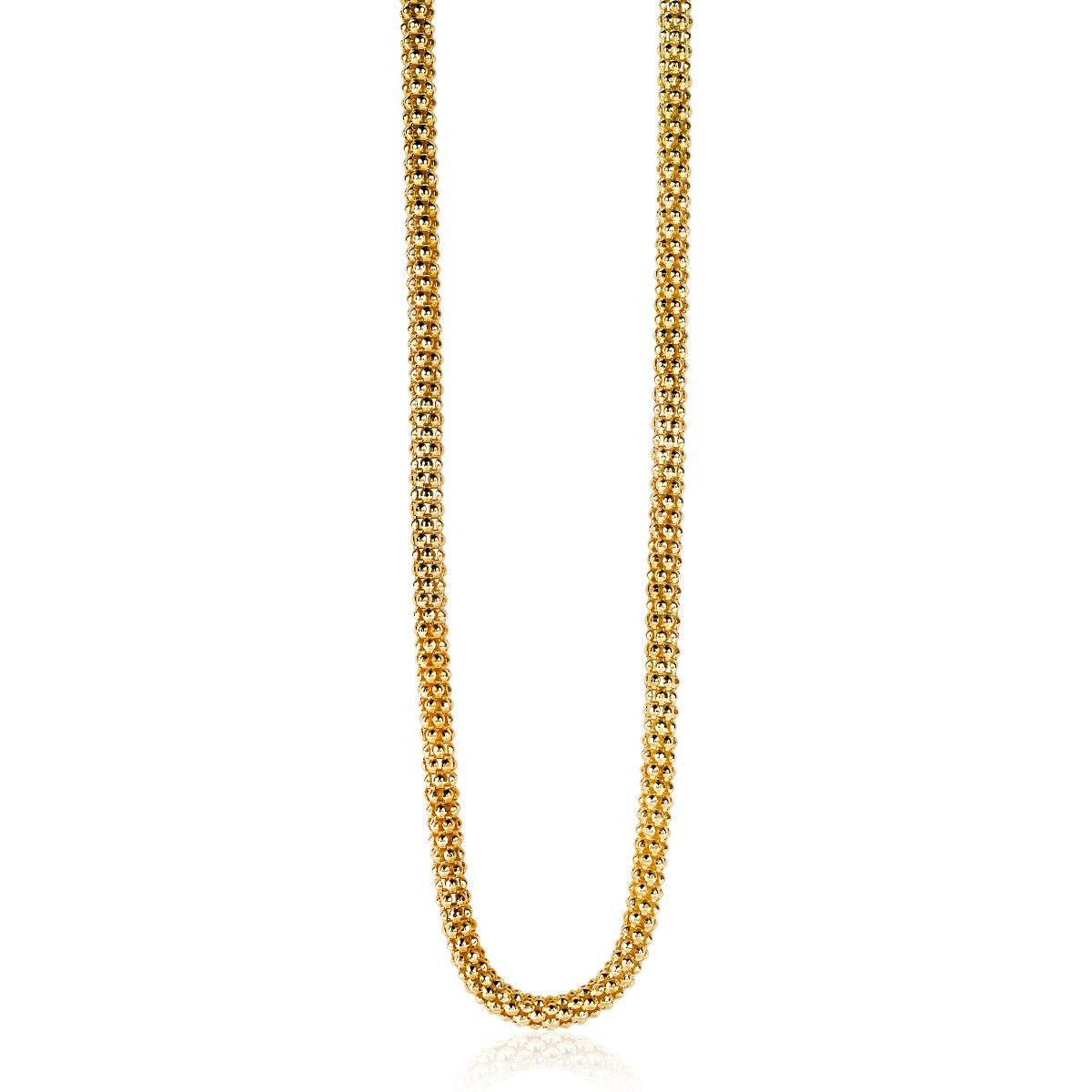 ZINZI zilveren schakelketting geel verguld 4,5mm breed 45cm ZIC1057G 