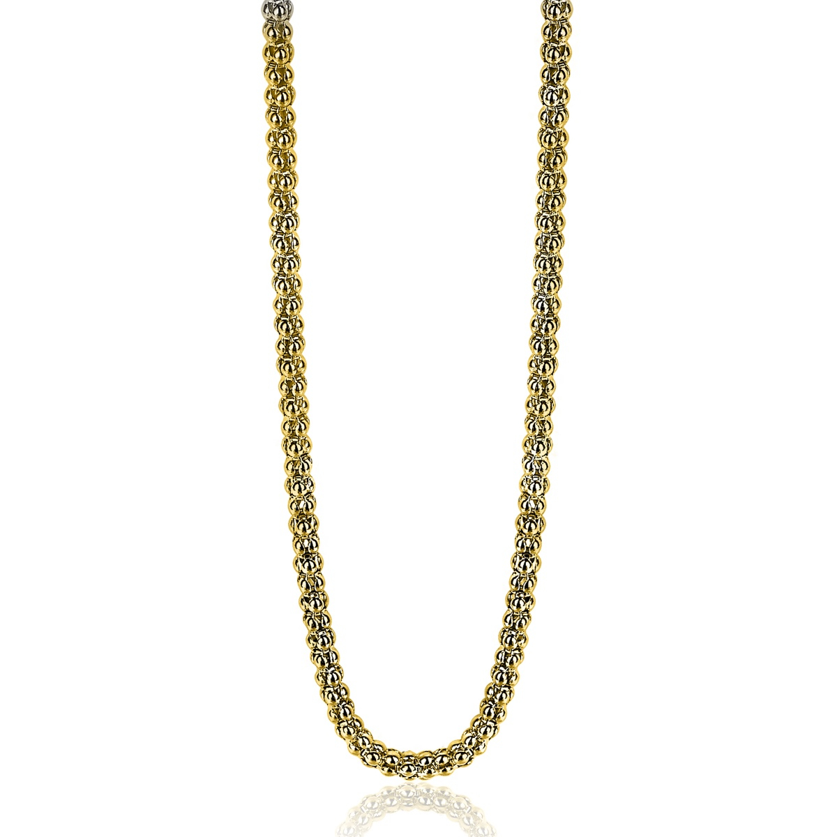 ZINZI zilveren schakelcollier 14K geelverguld 45cm ZIC1288G