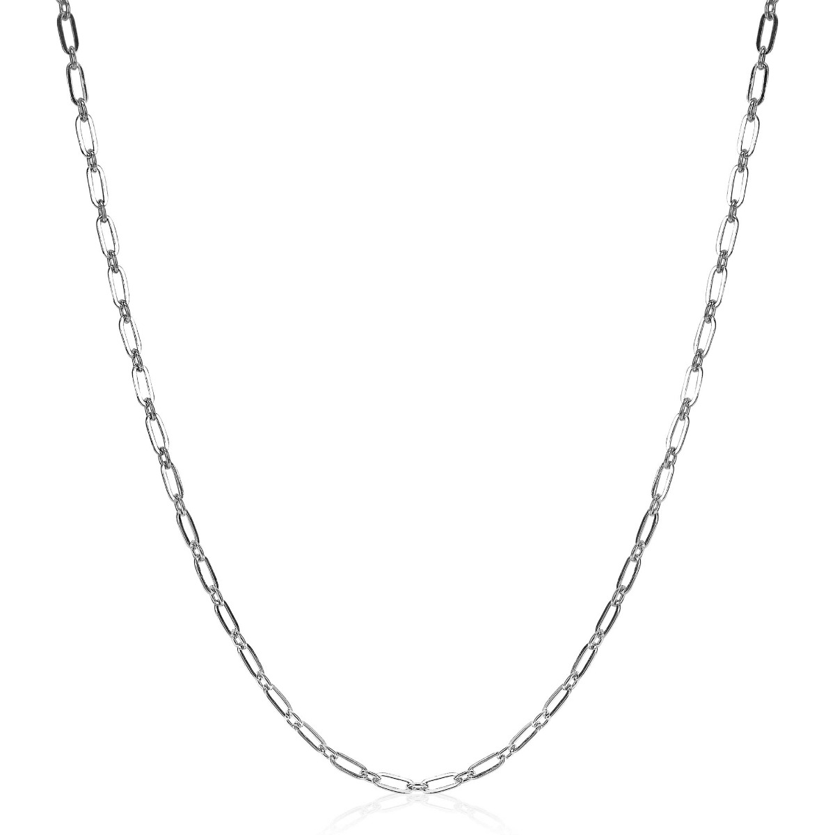 ZINZI zilveren ketting 45cm met 'paperclip' schakel 2,4mm breed ZIC2033