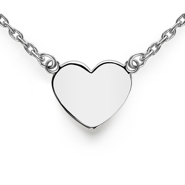 Zinzi zilveren ketting 43cm met hart plaatje 10mm om te graveren ZIC2346