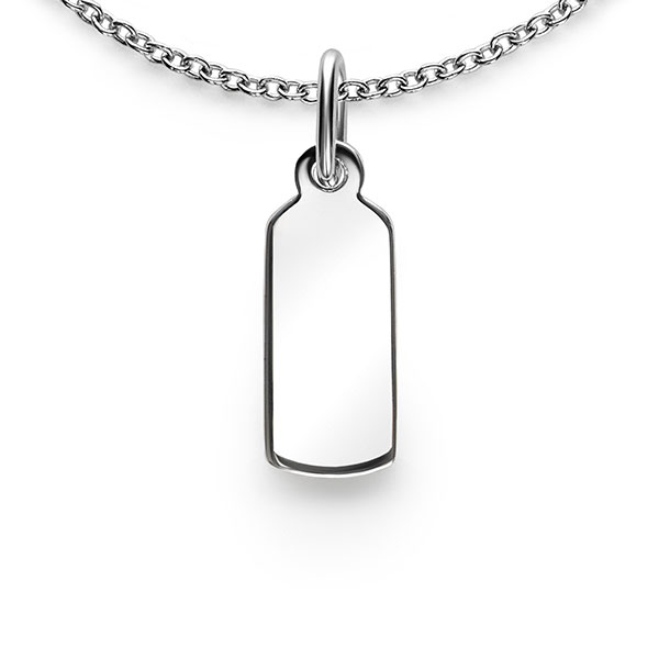 ZINZI zilveren hanger glad rechthoek ZIH2344 (zonder collier)