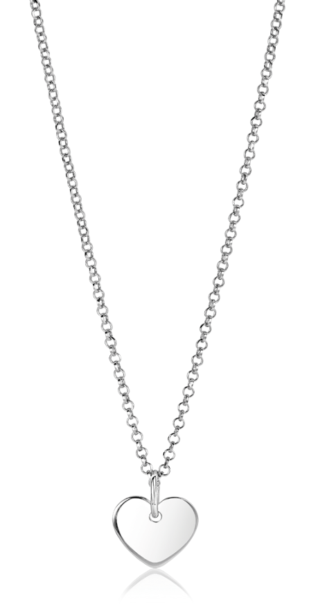 12mm ZINZI zilveren hanger glad hart voor gravure ZIH2346-12 (zonder collier)