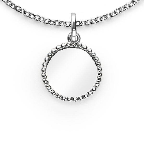 12mm ZINZI zilveren coin hanger met parelrand voor gravure ZIH2650 (zonder collier)