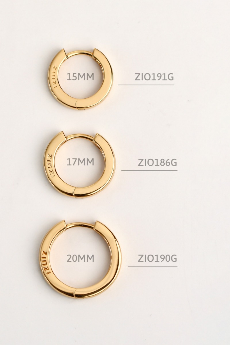 ZINZI zilveren oorringen geel verguld 17 x 3mm ZIO186G 