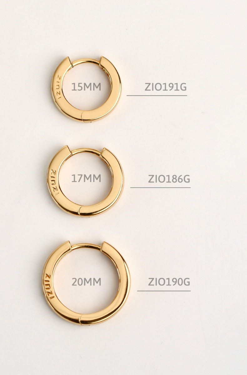 ZINZI zilveren oorringen geel verguld 15 x 3mm ZIO191G