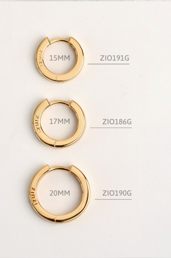 ZINZI zilveren oorringen geel verguld 20x3mm ZIO190G