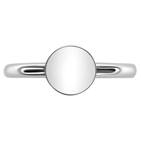ZINZI zilveren ring rond glanzend plaatje 8mm ZIR2220