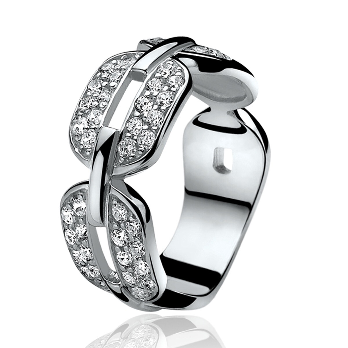 ZINZI zilveren ring wit ZIR813C