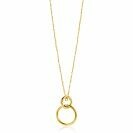 ZINZI Gold 14 krt gouden anker ketting 42-45cm met trendy hanger (26mm) met verbonden open ronde vormen ZGC446
