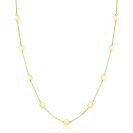 ZINZI Gold 14 krt gouden ketting met subtiele jasseron schakels en negen ronde gladde plaatjes 5mm breed 42-45cm ZGC503
