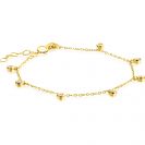 ZINZI Gold 14 krt gouden armband met zeven ronde hangertjes, bezet met witte zirconia's 15,5-18,5cm ZGA451
