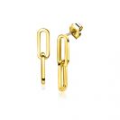 25mm ZINZI Gold 14 krt gouden oorstekers met twee trendy paperclip-schakels 25mm ZGO360