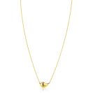 ZINZI Gold 14 karaat gouden ketting 45cm met druppelvormige hanger 13mm ZGC557