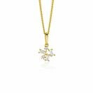 13mm ZINZI Gold 14 krt gouden fantasie hanger met rechthoekige en ronde zirkonia's ZGH511 (zonder collier)