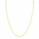 ZINZI Gold 14 krt gouden massieve ketting met glanzende lange ruitvormige schakels 3mm breed 45cm ZGC492
