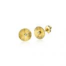 6mm ZINZI Gold 14 krt gouden oorstekers rond met zonnestralen en witte zirkonia ZGO542 (zonder collier)