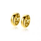 14mm ZINZI Gold 14 krt gouden oorringen brede ronde buis 5mm, met luxe klapsluiting ZGO436