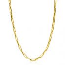 ZINZI Gold 14 krt gouden collier 45cm met trendy paperclip/closed for ever schakels 4mm breed ZGC347