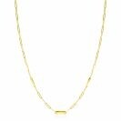 ZINZI Gold 14 krt gouden schakelketting met paperclip schakels (1,8mm breed) en drie gladde plaatjes 45cm ZGC443
