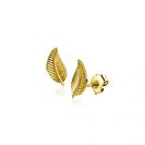 8mm ZINZI Gold 14 krt gouden veer oorknoppen ZGO522